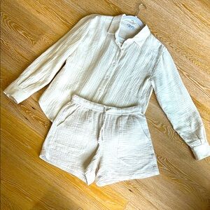 Splendid Gauze shorts/shirt set